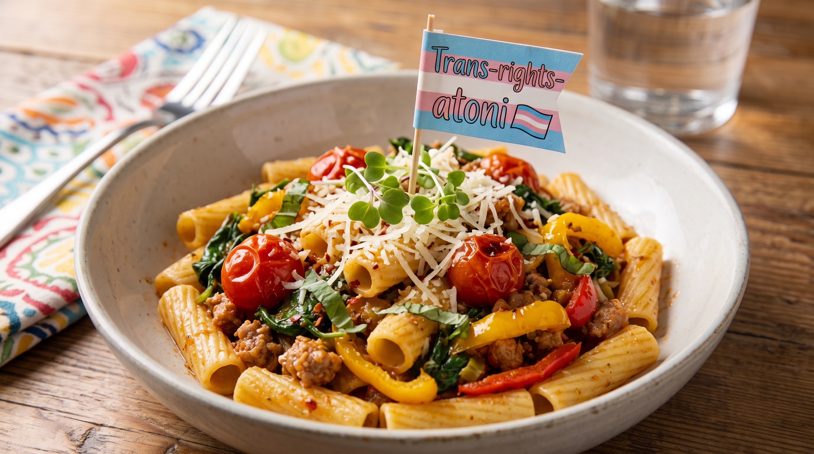 Trans-rights-atoni: a pasta Phil hates